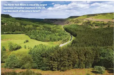  ??  ?? The North York Moors is one of the largest expanses of heather moorland in the UK, but how much of the area is forest?