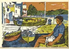  ??  ?? Exquisite: one of John Minton’s illustrati­ons of Corsica for travel memoir Time Was Away