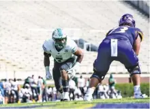  ?? TULANE ATHLETICS PHOTO ?? Tulane outside linebacker and former Notre Dame High School standout Patrick Johnson, left, was selected early in the seventh round of the NFL draft Saturday by the Philadelph­ia Eagles.