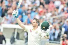  ??  ?? Steve Smith scored 144 in Australia's total of 284 on the opening day of the first Ashes Test at Edgbaston. - AFP photo