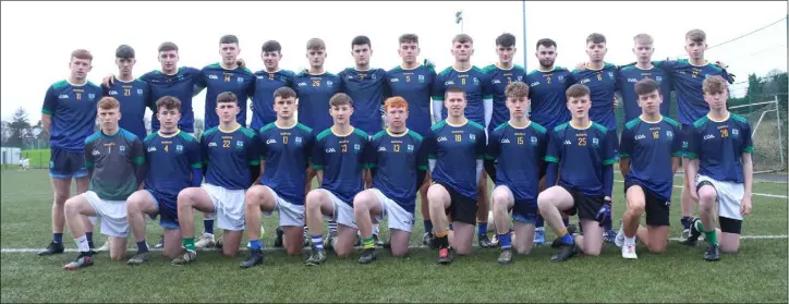  ?? ?? The Colaiste Chraobh Abhann team who defeated Pres Bray to secure their place in the South Leinster ‘D’ final.