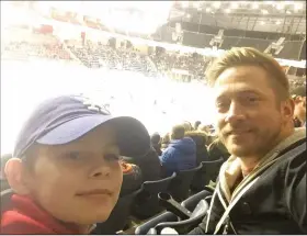  ?? SUBMITTED PHOTO ?? Joey Sabourin and his mentee Kaige Rudichuk take a selfie at a Medicine Hat Tigers game at the Canalta Centre. There are currently numerous children in Medicine Hat looking for a Big Brother or Big Sister, but a lack of volunteers has left them without...