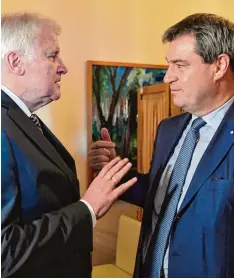  ?? Foto: Peter Kneffel, dpa ?? Schwierige­s Duo: Horst Seehofer und Markus Söder.