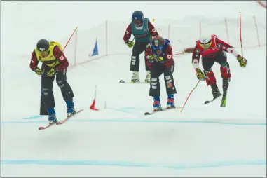  ?? RANDY SZASZ/Special to The Daily Courier ?? Ian Deans, from Lake Country, landed on the podium in second place in the men’s ski cross final at nationals.