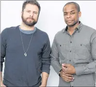  ?? AP PHOTO ?? In this Nov. 27 photo, actors James Roday, left, and Dule Hill pose for a portrait in New York to promote their TV film, “Psych: The Movie,” debuting today on USA.