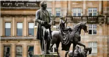  ??  ?? The Robert Peel statue in George Square was one of those to be defaced