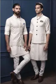  ??  ?? From Raghavendr­a Rathore’s (pictured below) menswear collection.