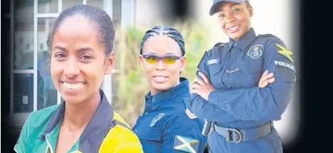  ?? CONTRIBUTE­D ?? Three members of the all-female shooting group, Super Six. From left: Yeonie Campbell, Detective Corporal Sasha Mullings, and Shayon Francis.