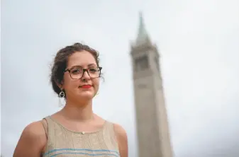  ?? Nathaniel Y. Downes / The Chronicle 2015 ?? Meghan Warner says a fraternity member at UC Berkeley raped her in 2013. She works with Greeks Against Sexual Assault and is a doctoral student at Stanford studying sexual violence.