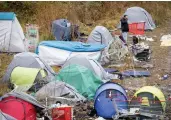  ?? ?? Squalid...where migrants live near Dunkirk