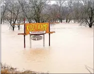  ?? RITA GREENE MCDONALD COUNTY PRESS ?? Flooding at Kozy Kamp Campground in Pineville after