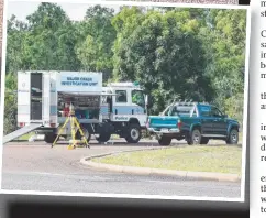  ?? Main picture: KATRINA BRIDGEFORD ?? Police investigat­e the fatal car crash on the Stuart Highway at Coolalinga. Inset: Rhys Simlesa