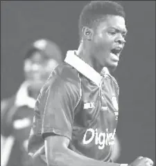  ??  ?? Alzarri Joseph is seen as the future of Indies seam department.
the West