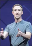  ?? BERGER, AP ?? Facebook CEO Mark Zuckerberg NOAH