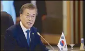  ?? AFP ?? South Korean President Moon Jae-In delivers a statement during the Asean- South Korea Summit yesterday.