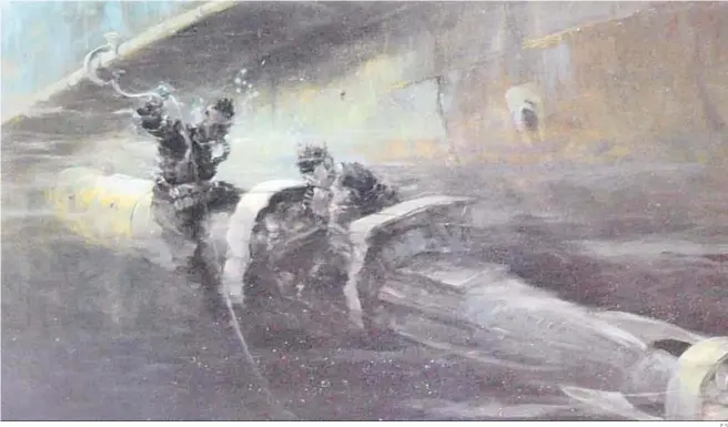  ?? E.S. ?? Operación de fijación de la cabeza de combate, obra del pintor Rudolf Claudus.