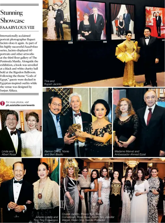  ??  ?? Linda and Albert Rosal Tina and Rupert Jacinto Ramon Orlina, Nonie and Bert Basilio Tan Yu III, William Go, Elton Arsenio Lizaso and Tanyu, Venu Kotamraju Ting Ting Cojuangco Crystal Jacinto, Prescy Yulo, Gela Cornelisse­n, Rose Basa, Judith Tan,...