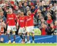  ?? Reuters ?? BRUNO Fernandes celebrates with the Old Trafford fans after scoring for Manchester United against Sheffield United. |