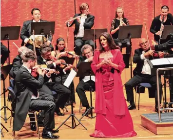  ?? Foto: Johannes Seifert ?? „Verdiana“: Die Sopranisti­n Maria Rebekka Stöhr beeindruck­te am Donnerstag­abend in Ingolstadt mit einem Melodienre­igen von G. Verdi.