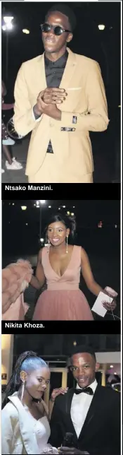  ??  ?? Ntsako Manzini.
Nikita Khoza. Shaan Dlamini and Shane Kholwane, the evening’s hosts.