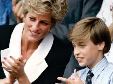 ??  ?? Bond: Prince William with mother Diana at Wimbledon