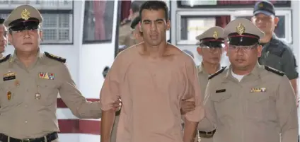  ??  ?? Hakeem al-Araibi at Bangkok’s criminal court. He was arrested over alleged vandalism offences in Bahrain.