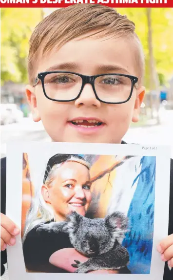  ?? Picture: MARK WILSON ?? ANXIOUS WAIT: Six-year-old Logan Barby, whose mum, Bianca Neilson (in photograph), is in hospital in an induced coma after experienci­ng breathing difficulti­es.