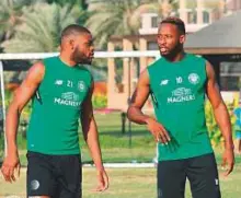  ?? Courtesy: Celtic twitter ?? From left: Celtic players Olivier Ntcham and Moussa Dembele in training in Dubai yesterday.