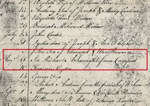  ??  ?? The record of industrial­ist Richard Arkwright’s burial, now viewable on Ancestry