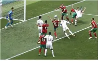  ?? AP ?? HUMIRIT ng header si Ronaldo para kanyang ika-58 goal bilang miyembro ng Portugal.