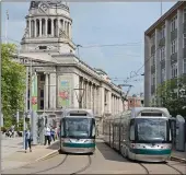  ??  ?? ON LINE: Nottingham tram network has grown