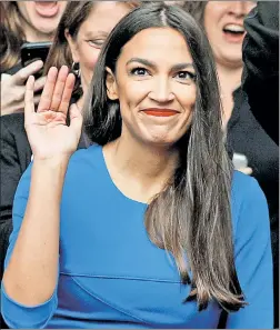  ??  ?? UNCOMMITTE­D: Progressiv­e darling Alexandria Ocasio-Cortez isn’t ready to get behind another Bernie Sanders run for prez, as she did in 2016.