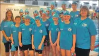  ??  ?? The team at the Helensburg­h pool with coach Rosalind Way, left, and head coach Arlene Green.