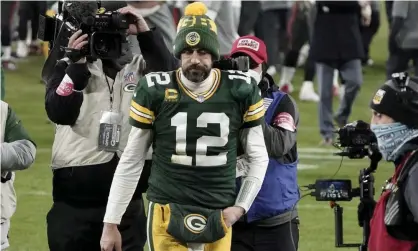  ??  ?? Aaron Rodgers has played his entire profession­al career in Green Bay. Photograph: Morry Gash/AP