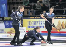  ??  ?? Silver service Eve Muirhead was edged out against hosts Sweden in the European final. Photo: WCF/Richard Gray
