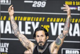  ?? Wilfredo Lee The Associated Press ?? Marlon Vera is the only fighter to hand Sean O’malley a loss. Vera now looks to take O’malley’s bantamweig­ht championsh­ip belt.