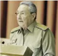  ??  ?? FILE: Cuban President Raul Castro delivering a speech during the closing of the first annual session of the National Assembly, at the Convention­s Palace in Havana.