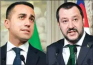  ?? TIZIANA FABI/AFP ?? Five Star Movement leader Luigi Di Maio (left) and Lega leader Matteo Salvin.