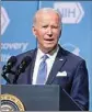  ?? PTI ?? President Joe Biden speaks about the COVID-19 variant named Omicron during a visit to the National Institutes of Health