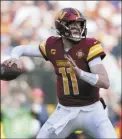  ?? AP file photo ?? Washington Commanders have released quarterbac­k Carson Wentz after their one-season experiment with Wentz did not work out.