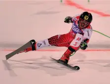  ??  ?? L’arrivo vincente nel parallelo di Marcel Hirscher, 30 anni