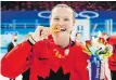  ?? SUBMITTED ?? Saanichton’s Micah Zandee-Hart celebrates Canada’s win at the Beijing Olympics.