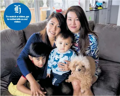  ?? Photo / Dean Purcell ?? Christina Chua (right) says she and partner Vivien-Loh-Chua believe they can bring up Zac, 5, and Sage, 11 months, in New Zealand without facing discrimina­tion.