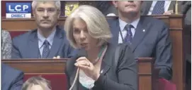  ?? (Capture d’écran LCP) ?? La députée de la circonscri­ption a décrit « l’accumulati­on de l’horreur » en Libye, hier lors des questions au gouverneme­nt.