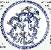  ?? ?? COIMBRA Blue-and-white Armorial Plate Napoleon III Gilded Wooden Frame Portuguese faience, circa 17th century. Marked. P8,000.