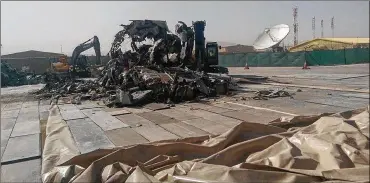  ?? DEFENSE LOGISTICS AGENCY 2014 ?? G222 aircraft were destroyed for scrap on the tarmac of Kabul Internatio­nal Airport. After failed attempts to find a buyer, the 16 planes at the airport were sold to an Afghan scrap company for $40,257.