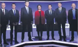  ?? (Photo AFP) ?? Les sept candidats se sont retrouvés hier soir sur le plateau de France . Les dés sont désormais quasiment jetés avant le premier tour de la primaire, ce dimanche.