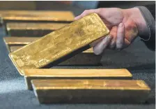  ?? AFP ?? Gold bars at the German Bundesbank. The gold price plunged alarmingly late in August, hitting a low of $1,172 an ounce