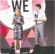  ?? MONICA SCHIPPER / GETTY IMAGES FOR WE DAY FILES ?? Sophie Grégoire Trudeau and Prime Minister Justin Trudeau appeared at the WE Day event in New York City in 2017, as well as other events held by the charity.