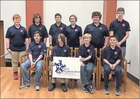  ??  ?? The Heritage Middle School Academic Bowl team took first place at regionals, and ninth out of 24 at state on Jan. 20 at the Profession­al Associatio­n of Georgia Educators Academic Bowl at Georgia College & State University in Milledgevi­lle. Front, from...